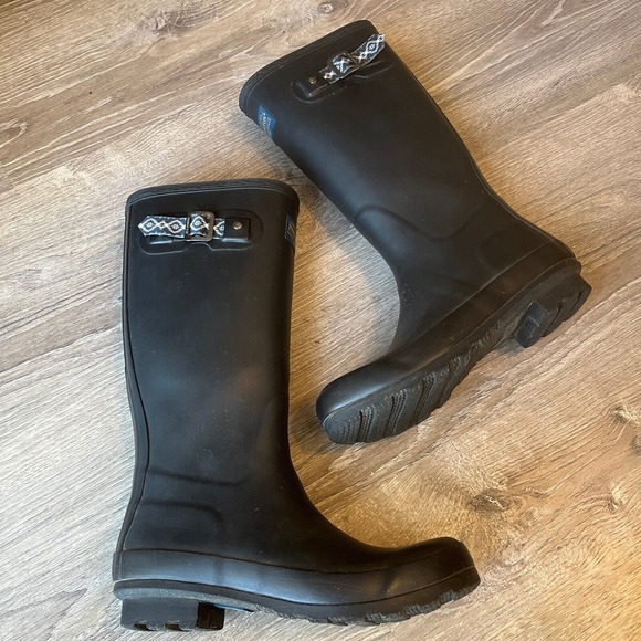 Pendleton Classic Tall Slip-Resistant Rain Boots Matte Black Gray Womens 7 EU 38 - Picture 2 of 13